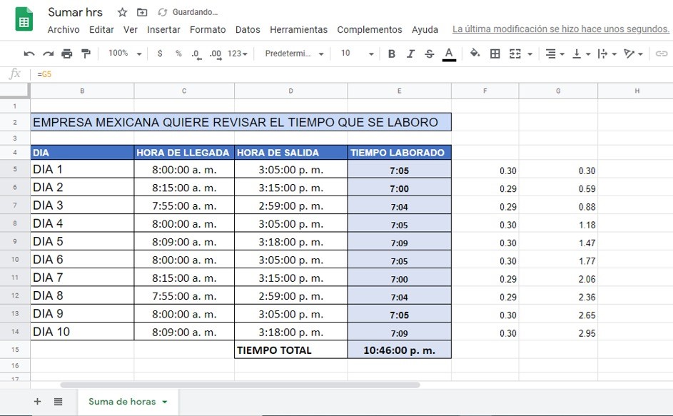 Aprende A Sumar Horas En Google Sheets Y En Excel